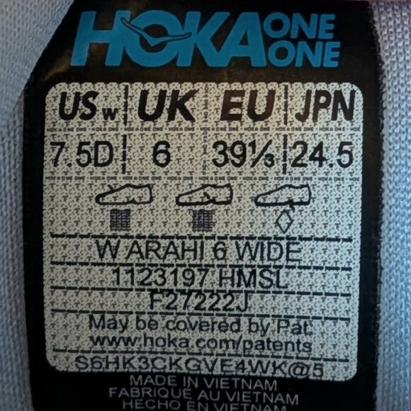 Hoka Arahi 6 Running Shoes Gray Silver - Picture 7 of 8